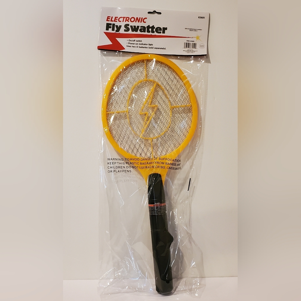 Electronic Fly Swatter Zap Them Bugs!! Yellow Handheld Bug Zapper